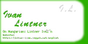 ivan lintner business card